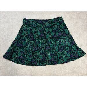 Torrid Mini Studio Luxe Ponte A-Line Skirt Green Blue Floral Leaf Size 3X